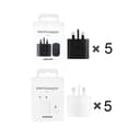 پک 10 عددی شارژر سه پین PD و فست تک پورت SAMSUNG Type-C